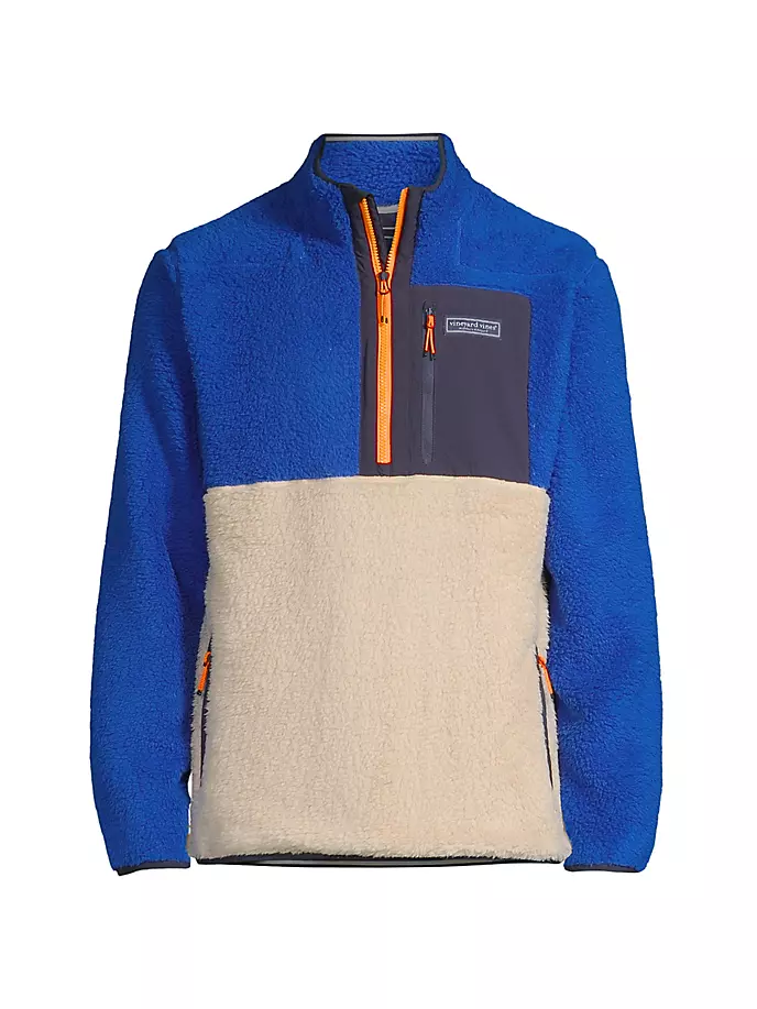 

Молния на четверть из искусственного шерпа Supershep Vineyard Vines, синий