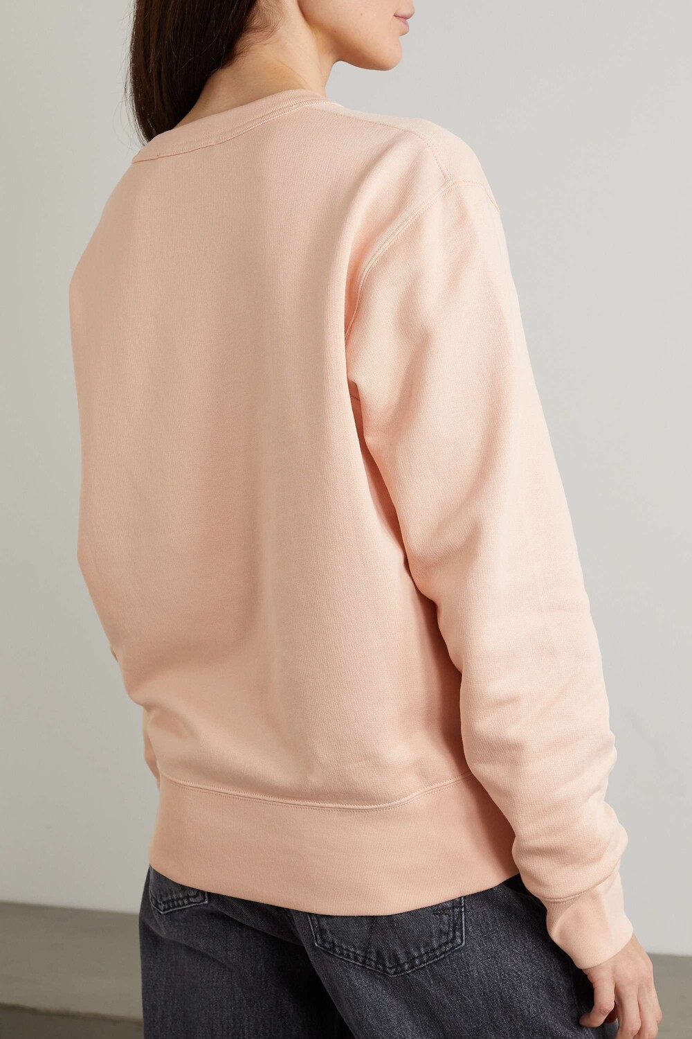 

ACNE STUDIOS Толстовка из хлопкового джерси с аппликацией, светло-красный