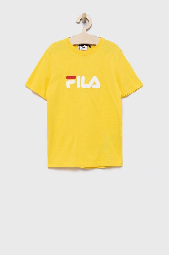 

Детская хлопковая футболка Fila, желтый