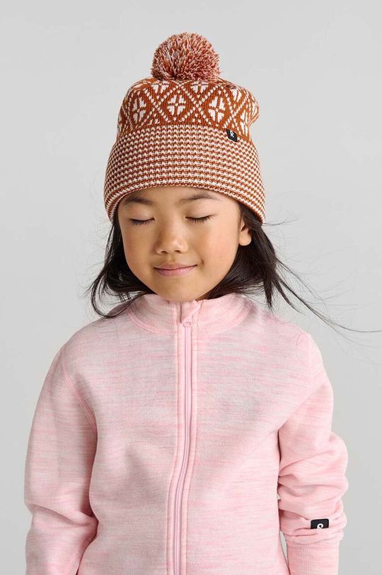 цена Детская шерстяная шапка Reima Kuurassa, коричневый