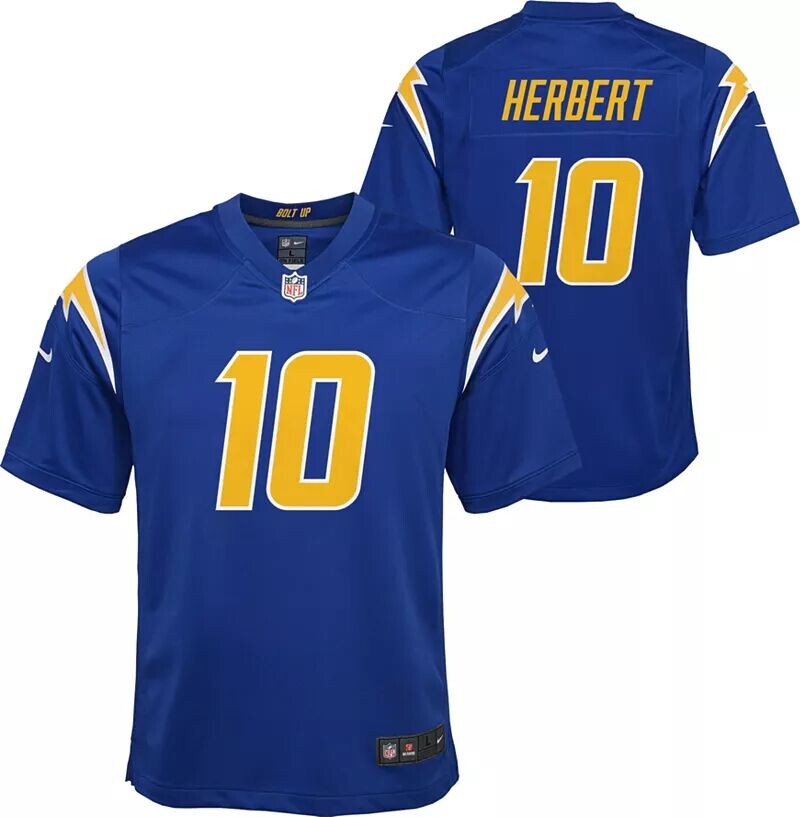 

Nike Youth Los Angeles Chargers Джастин Герберт № 10 Royal Color Rush Game Джерси