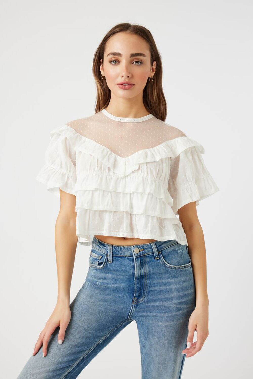 

Топ Illusion Swiss Dot Forever 21, белый
