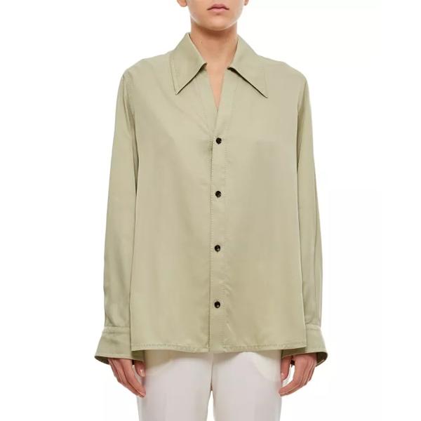 

Футболка viscose twill shirt Bottega Veneta, бежевый