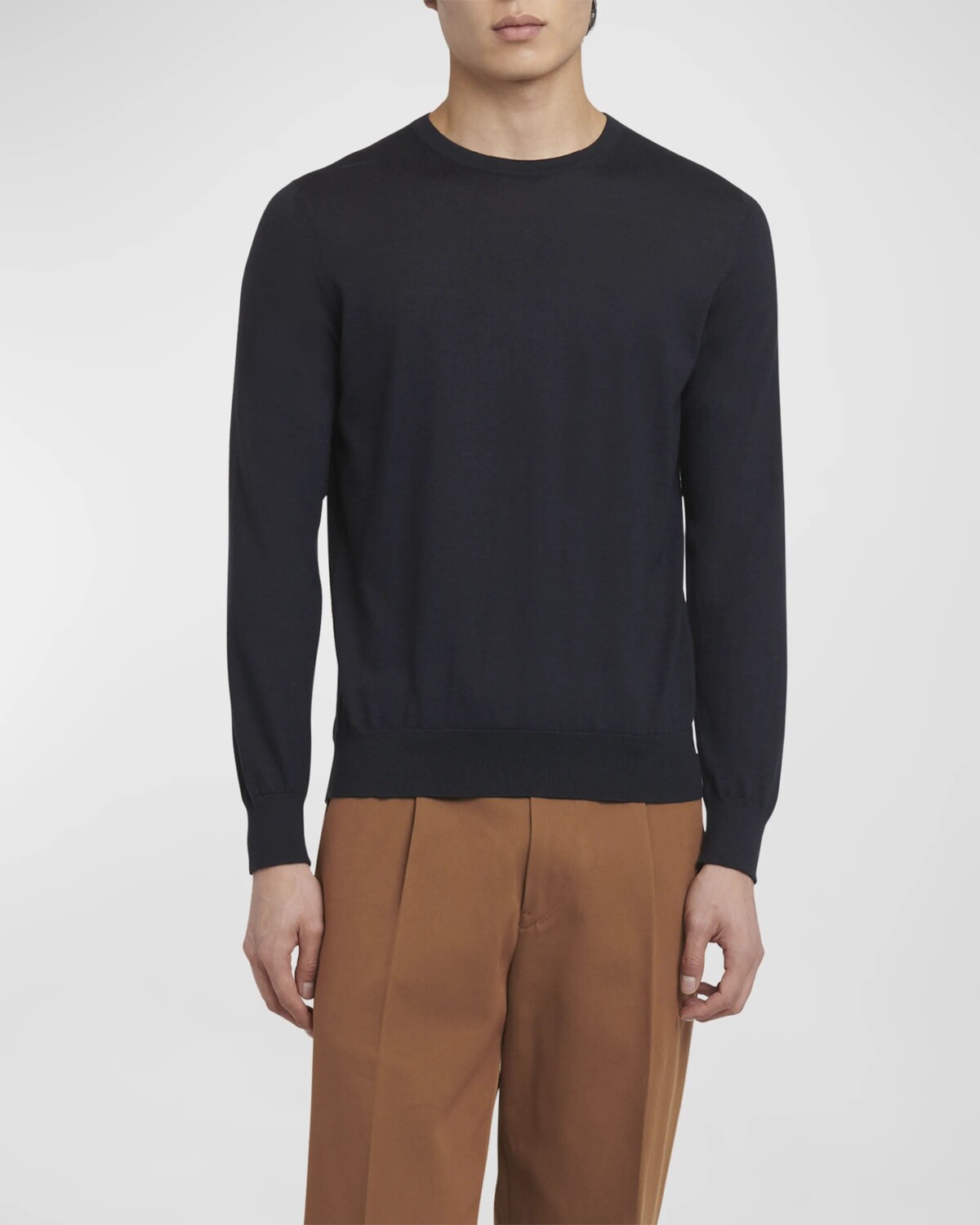 

Мужской кашемировый свитер с круглым вырезом ZEGNA, цвет Navy Solid