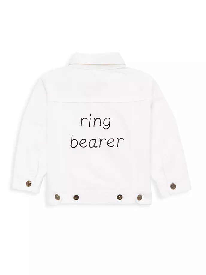 Джинсовая куртка с кольцом для малышей и маленьких мальчиков Juju + Stitch, белый