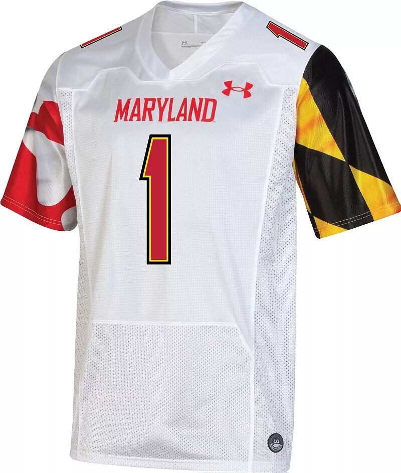 

Мужская белая футбольная майка Under Armour Maryland Terrapins #1, реплика