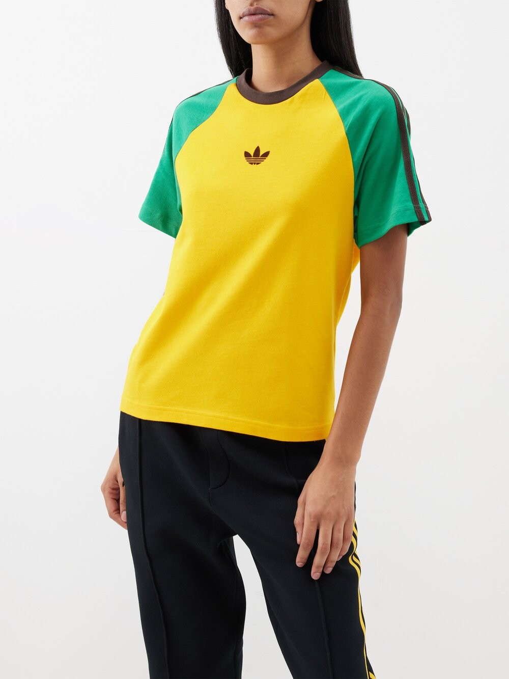 

Футболка из органического хлопка с вышитым логотипом Adidas X Wales Bonner, желтый