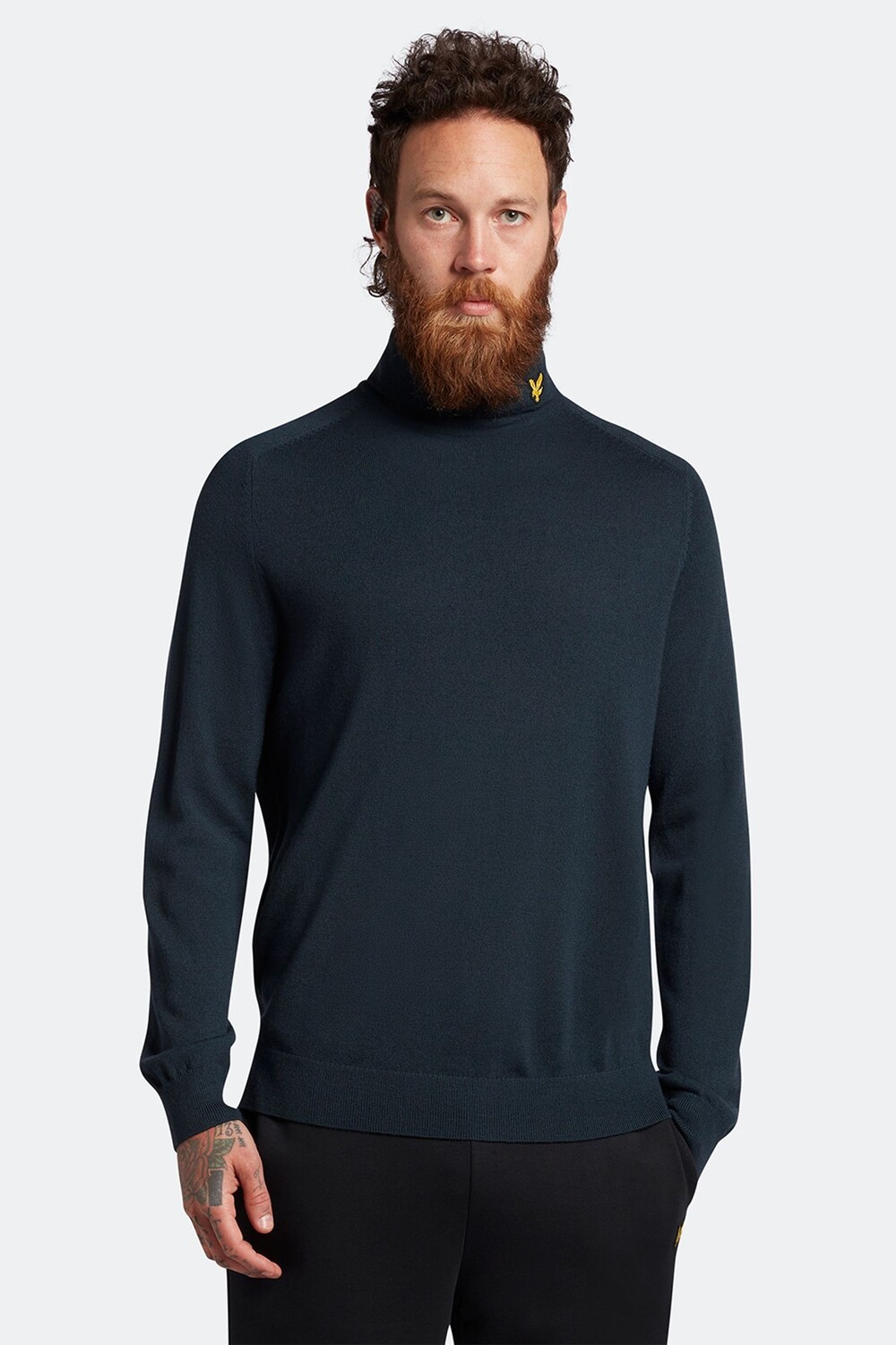

Синий свитер с высоким воротником Lyle & Scott, синий