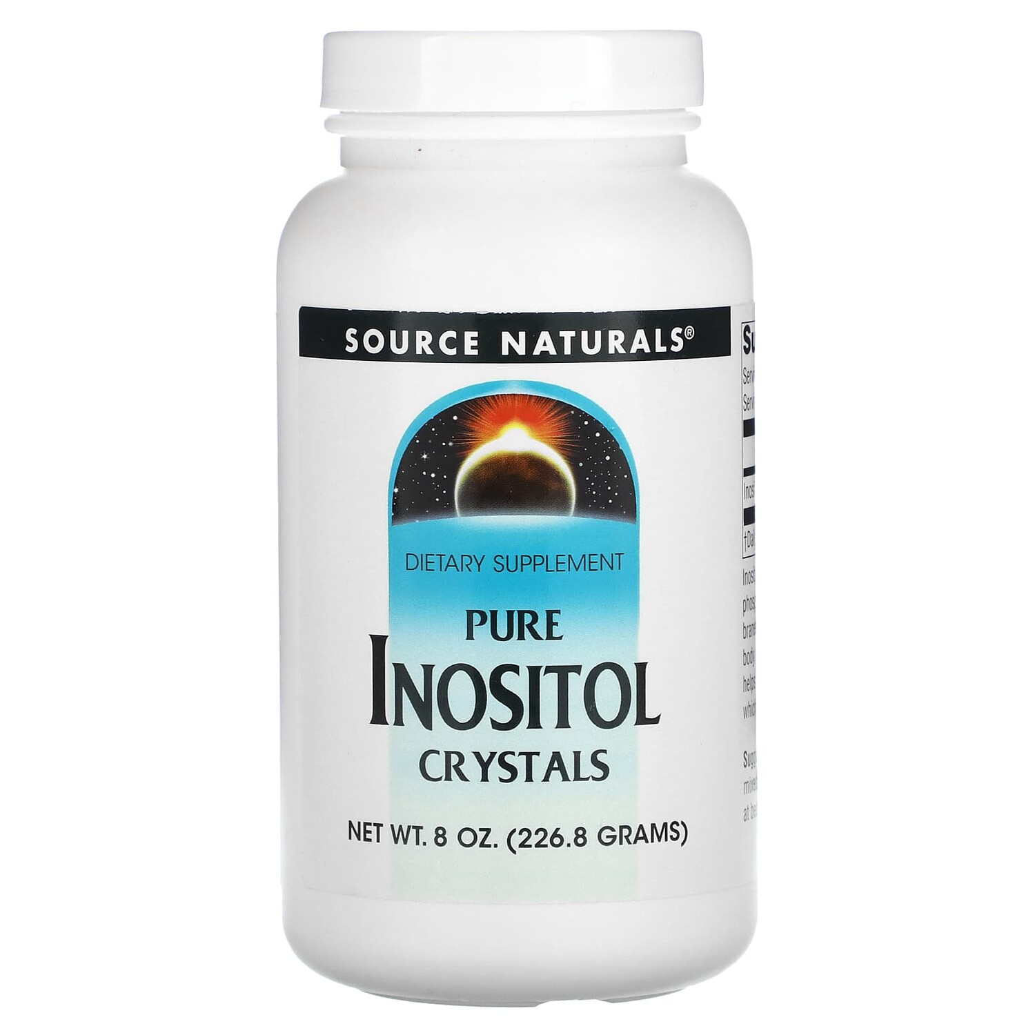 

Чистые кристаллы инозитола, 226,8 г (8 унций), Source Naturals