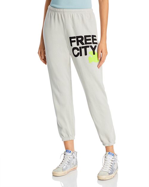 Хлопковые спортивные штаны с логотипом FREE CITY цвета Stardust FREECITY, цвет Ivory/Cream