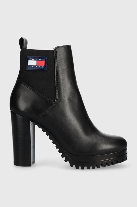 

Кожаные ботильоны TJW NEW ESS HIGH HEEL BOOT Tommy Jeans, черный