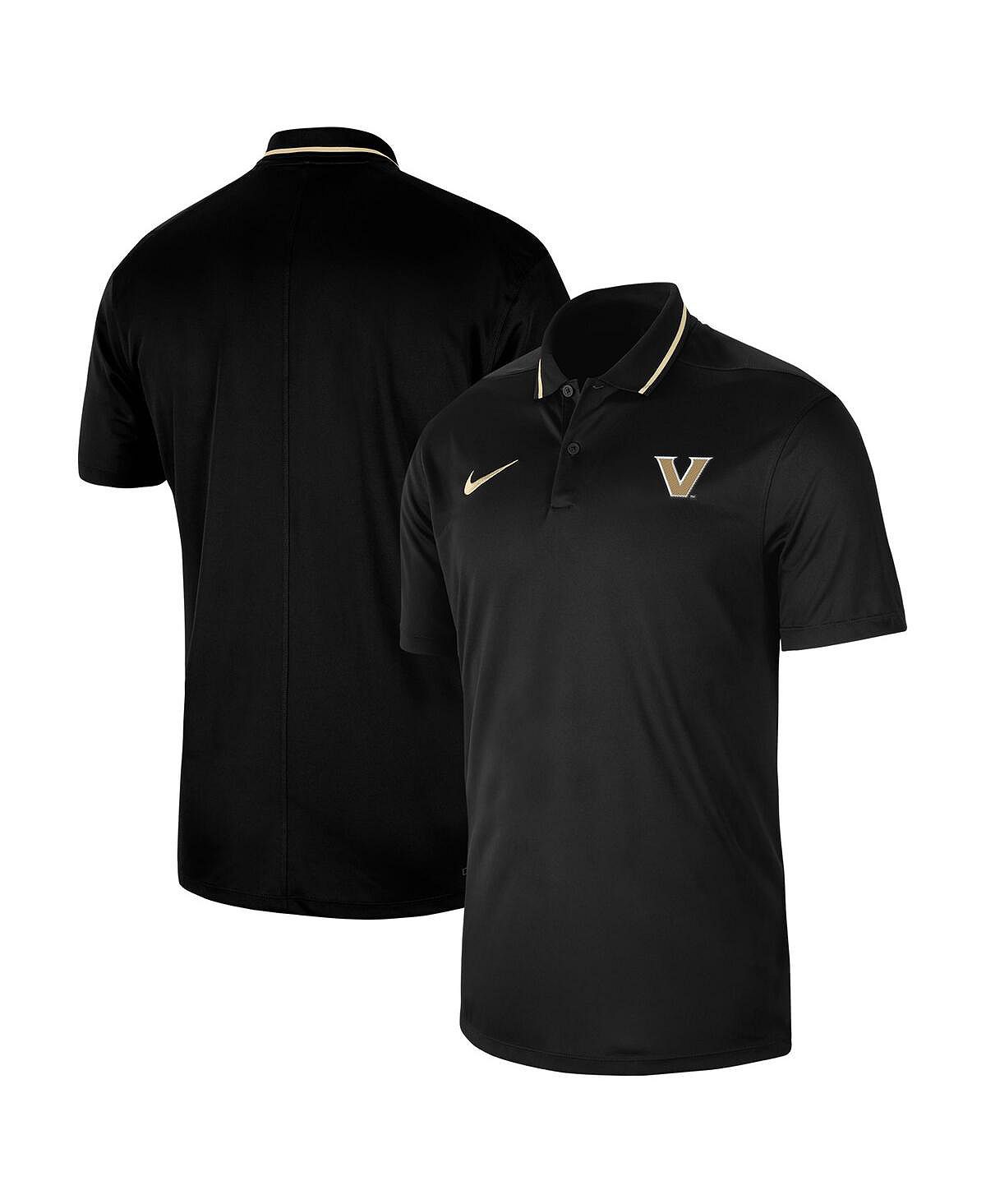Мужская черная рубашка-поло Vanderbilt Commodores 2023 Sideline Coaches Performance Nike мужская темно синяя рубашка поло illinois fighting illini 2023 sideline coaches performance nike