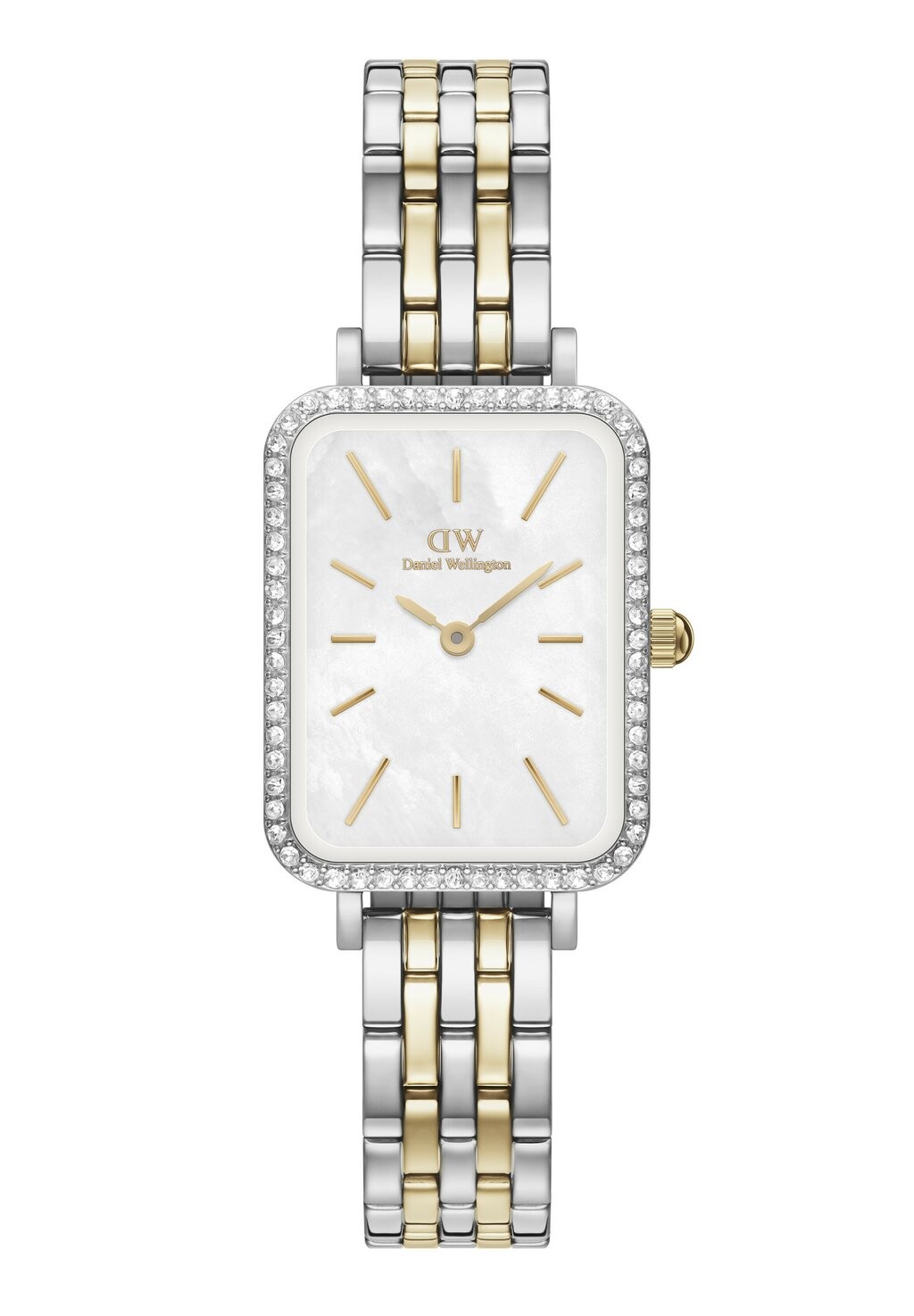 

Часы Quadro Lumine Bezel Link Two Tone Mop Daniel Wellington, цвет silver-coloured