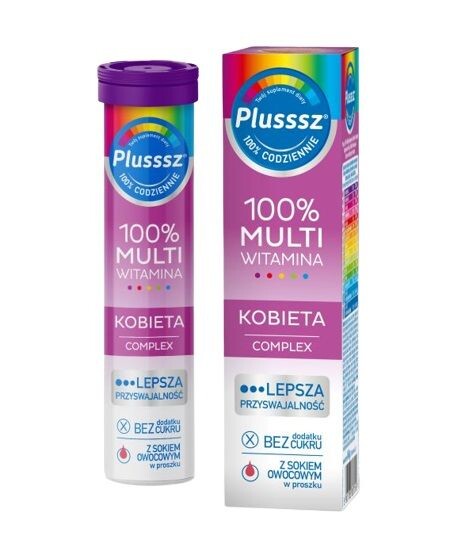 

Поливитамины для женщин Plusssz 100% Multiwitamina Kobieta Complex Tabletki , 20 шт