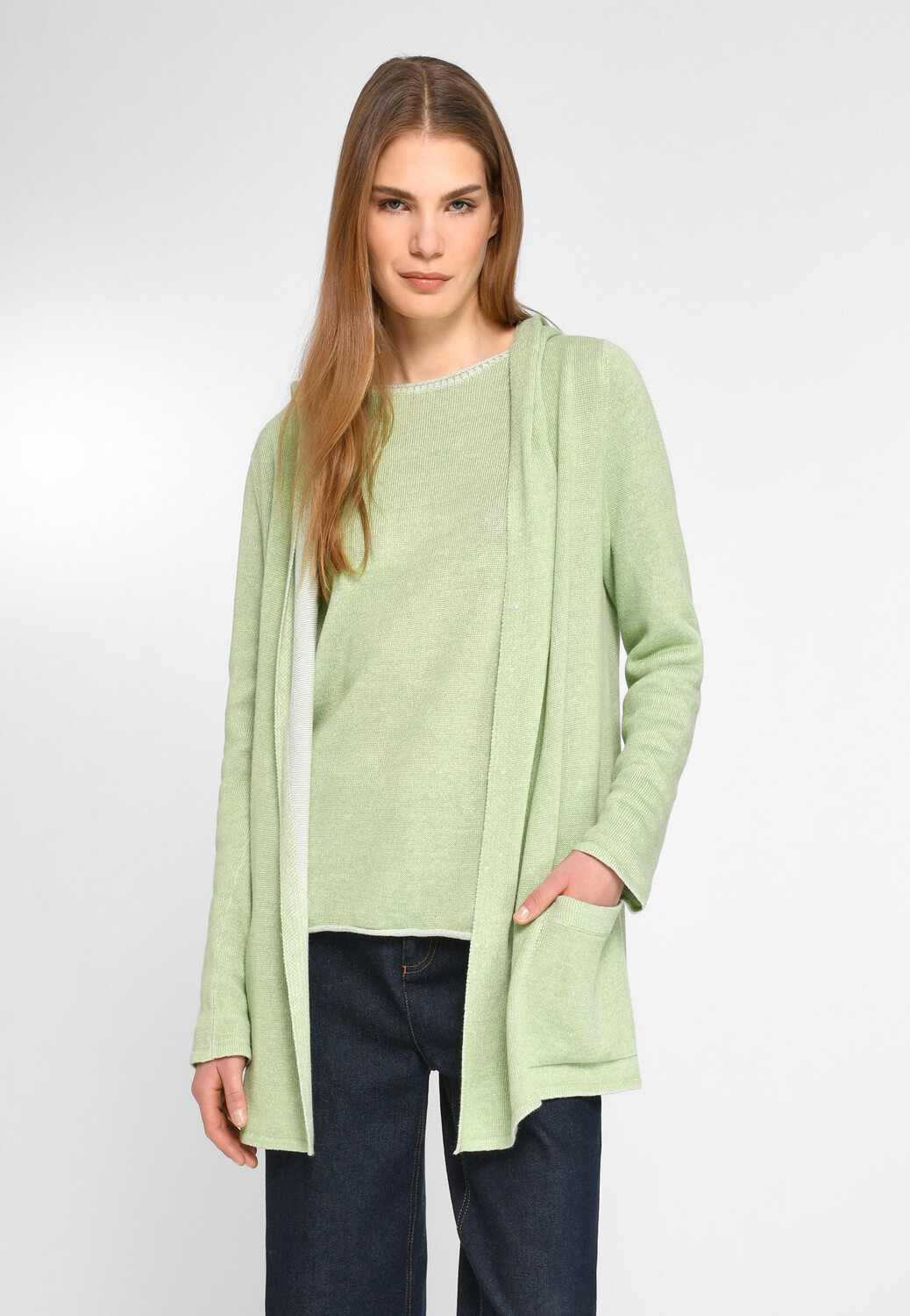 

Толстовка PETER HAHN Strickjacke Linen, цвет lindgruen