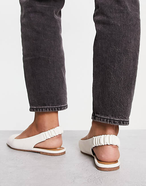 

Белые балетки с открытым носком ASOS DESIGN Wide Fit Lemonade