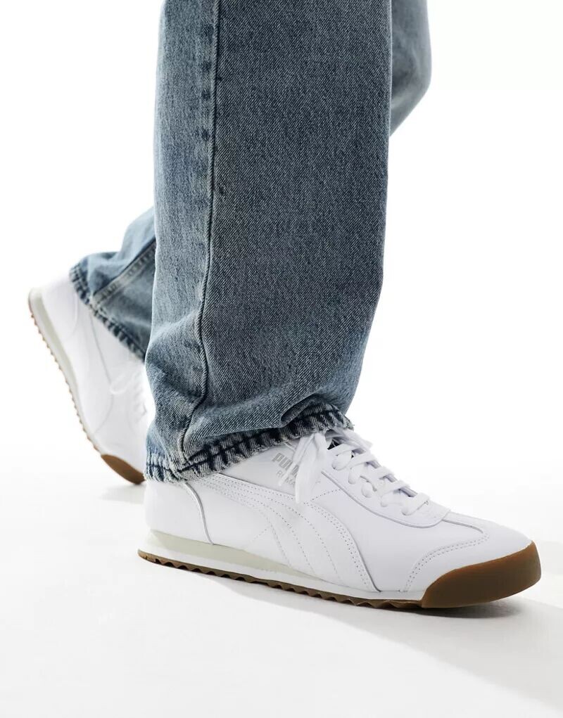 

Белые кожаные кроссовки Puma Roma