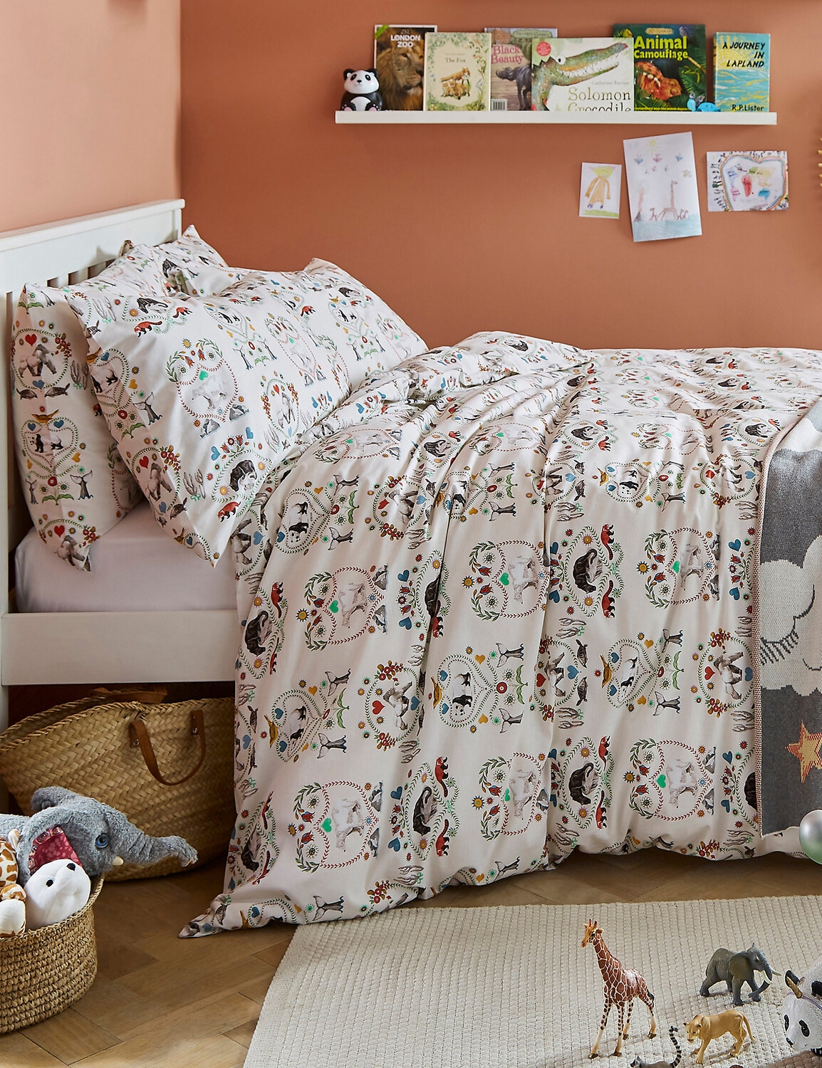 

Комплект постельного белья из чистого хлопка «Спасите животных» Cath Kidston, крем