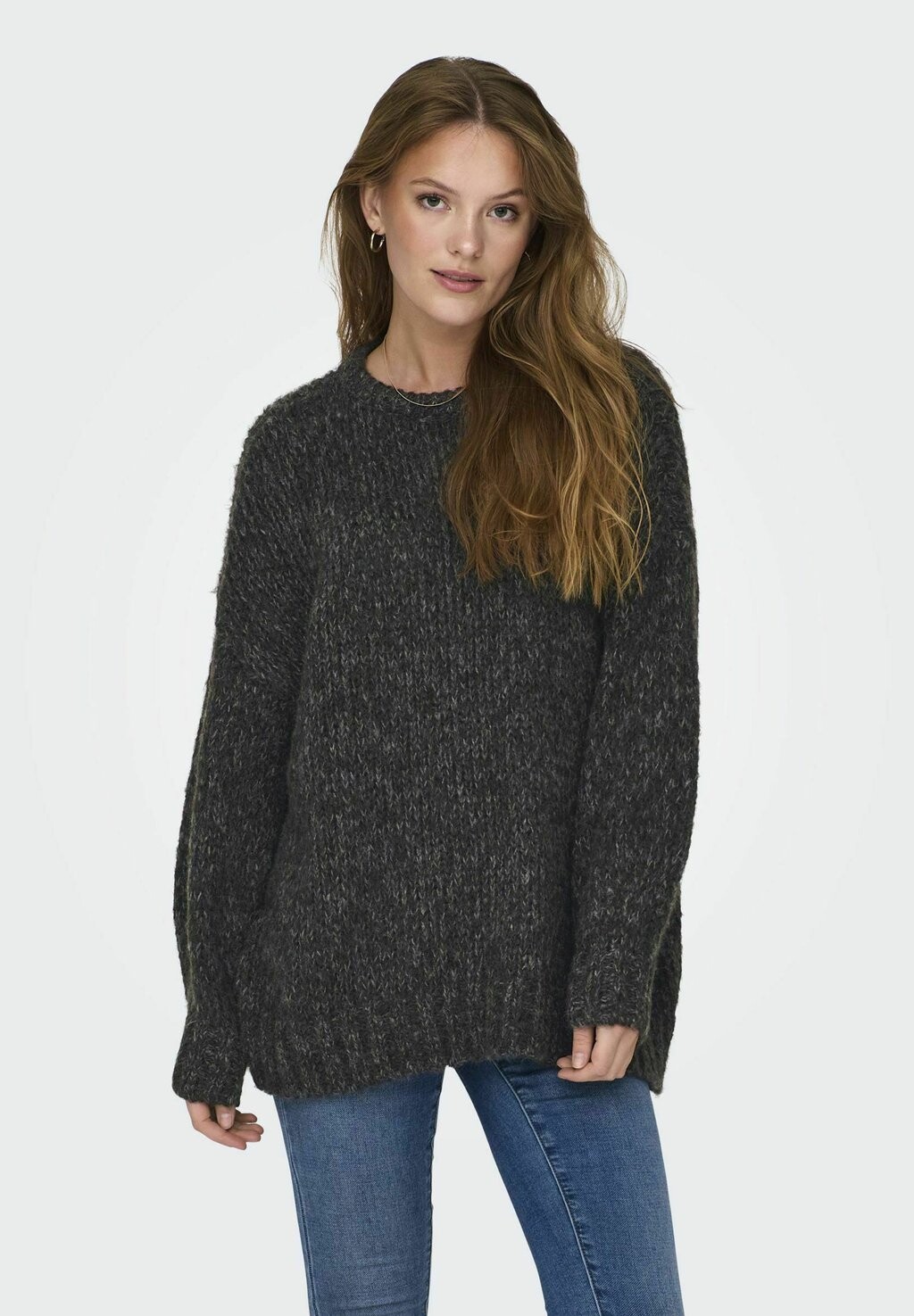 

Свитшот ONLY ONLMINNI ONECK, цвет dark grey melange