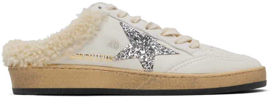 

Белые кроссовки Golden Goose со звездами