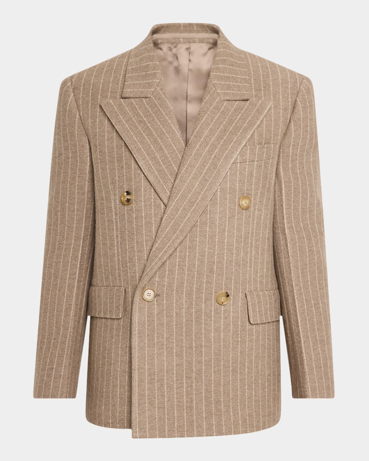 

Мужское двубортное спортивное пальто в тонкую полоску Burberry, цвет Mink Ip Pattern