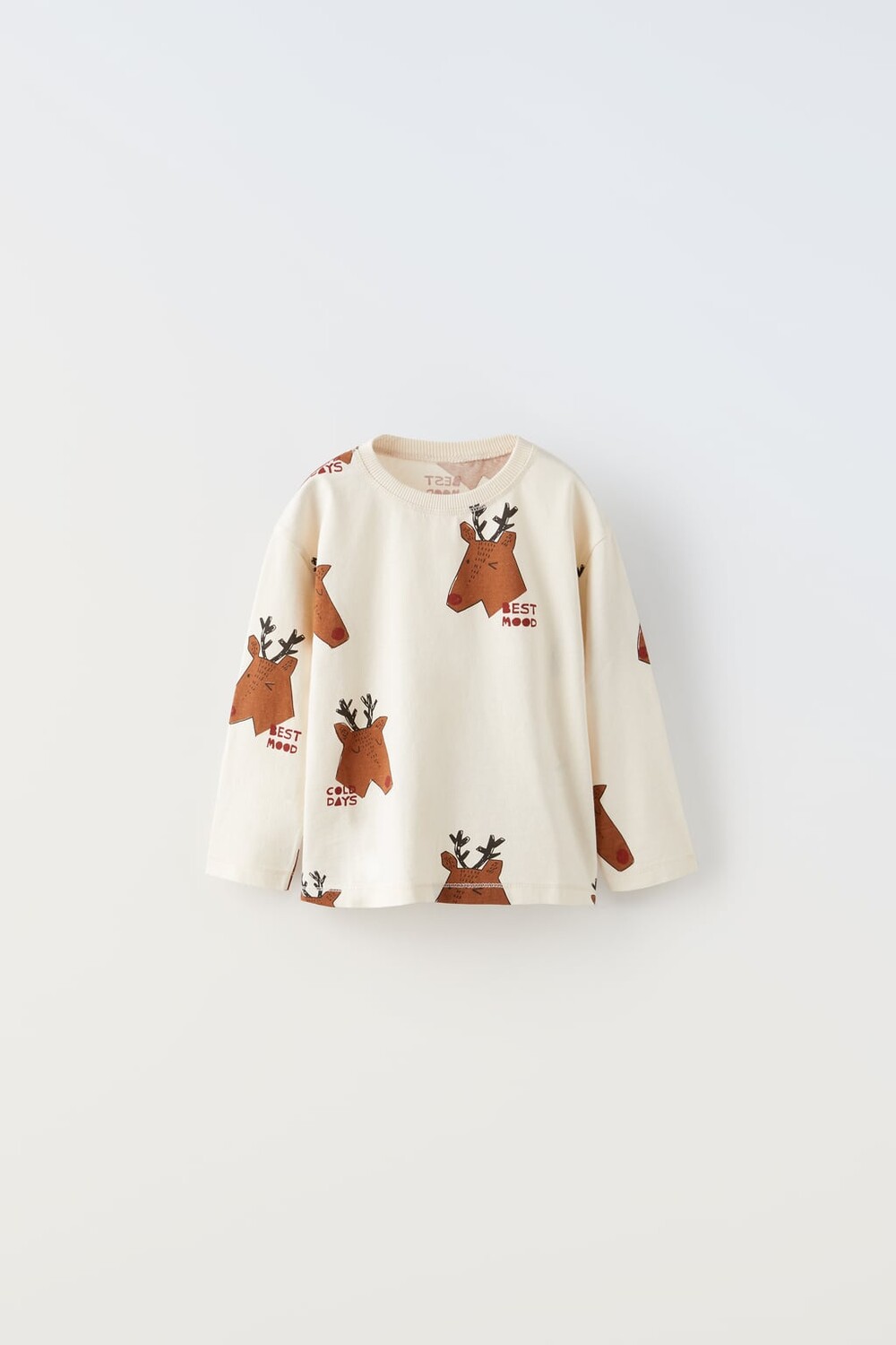 

Футболка с оленем ZARA, экрю