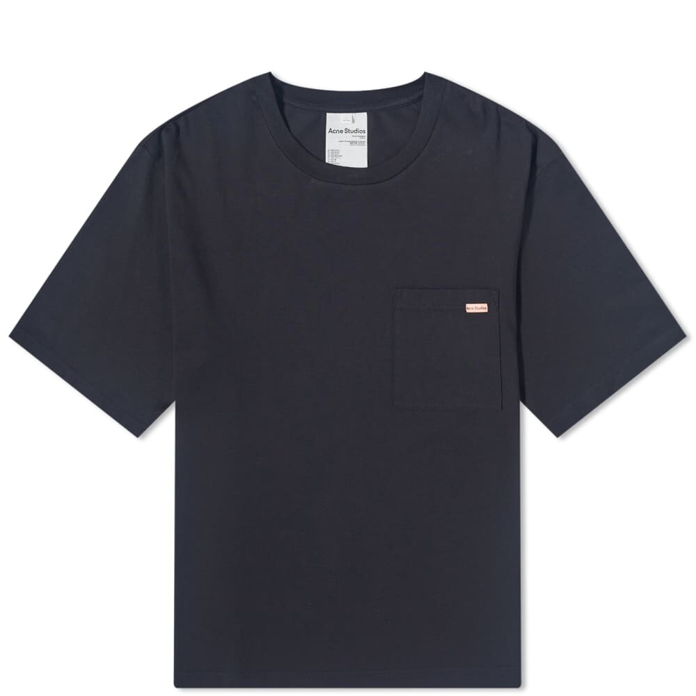 

Розовая футболка с карманом Acne Studios Edie Label, черный