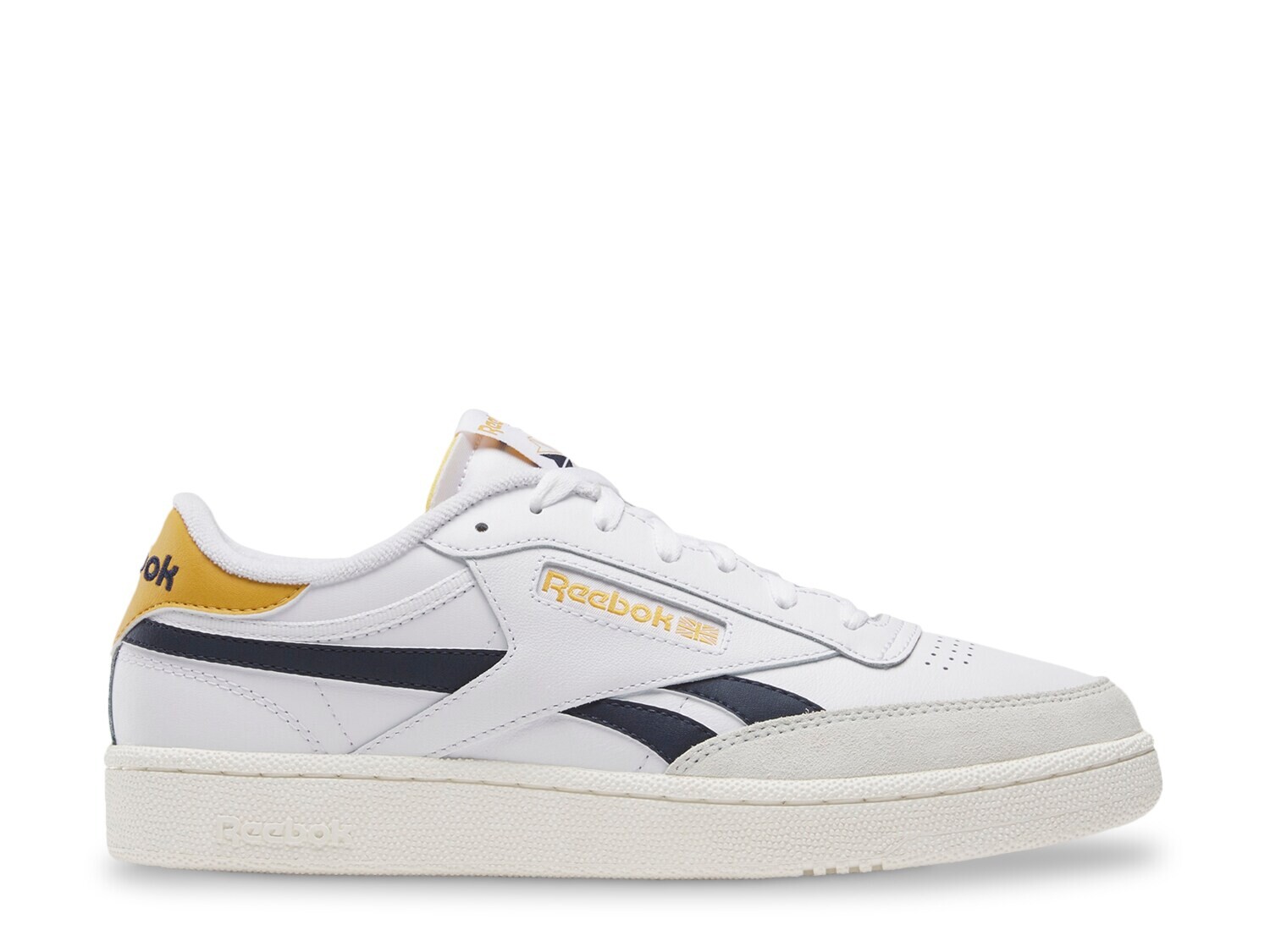 

Кроссовки Reebok Club C Revenge на шнуровке, белый/темно-синий/желтый