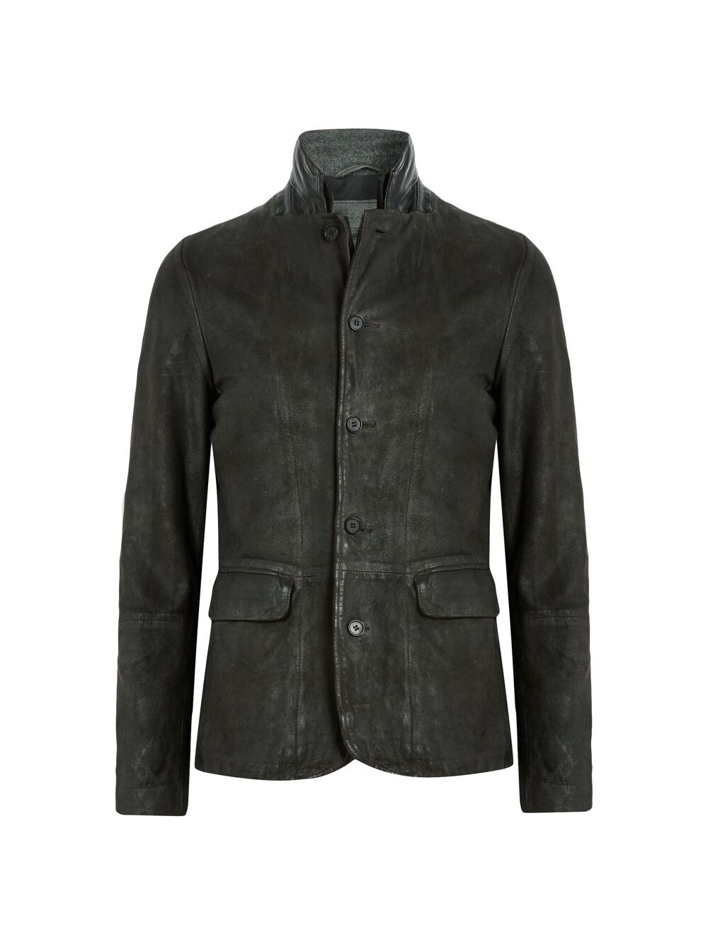 

Кожаная куртка в бретонском стиле AllSaints, серый