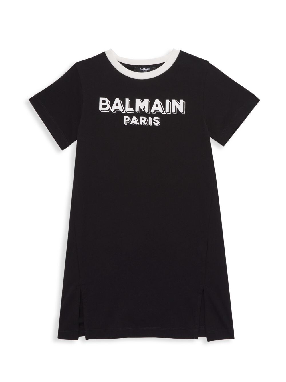 

Платье-футболка с логотипом для маленьких девочек и девочек Balmain, черный