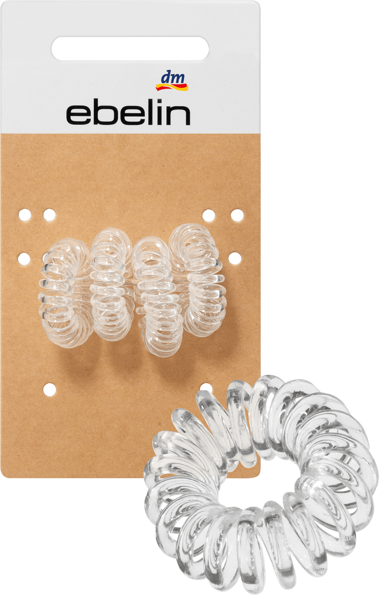 Резинки для волос спиральные мини прозрачные 4 шт. ebelin