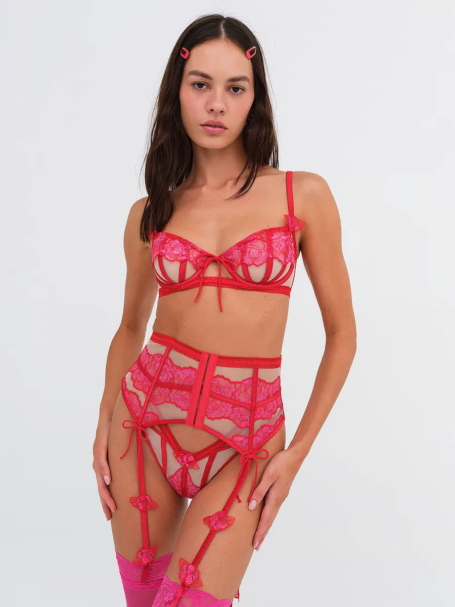 

Корделия Бюстгальтер For Love & Lemons, цвет Rosey Red