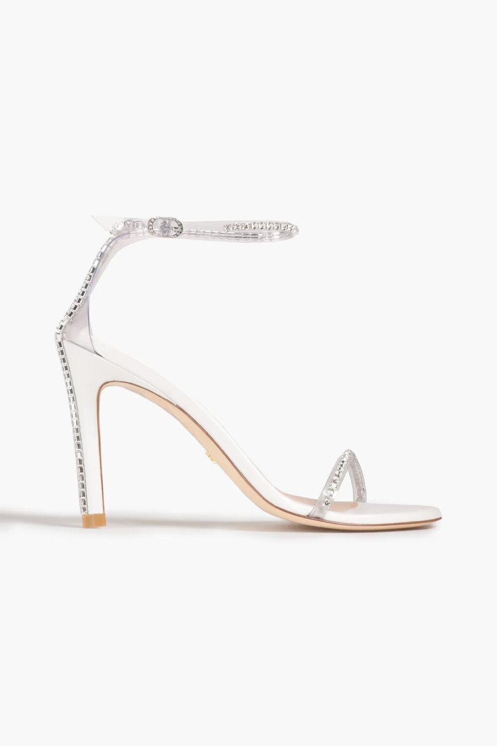 

Кожаные сандалии с отделкой ПВХ и кристаллами Stuart Weitzman, прозрачный