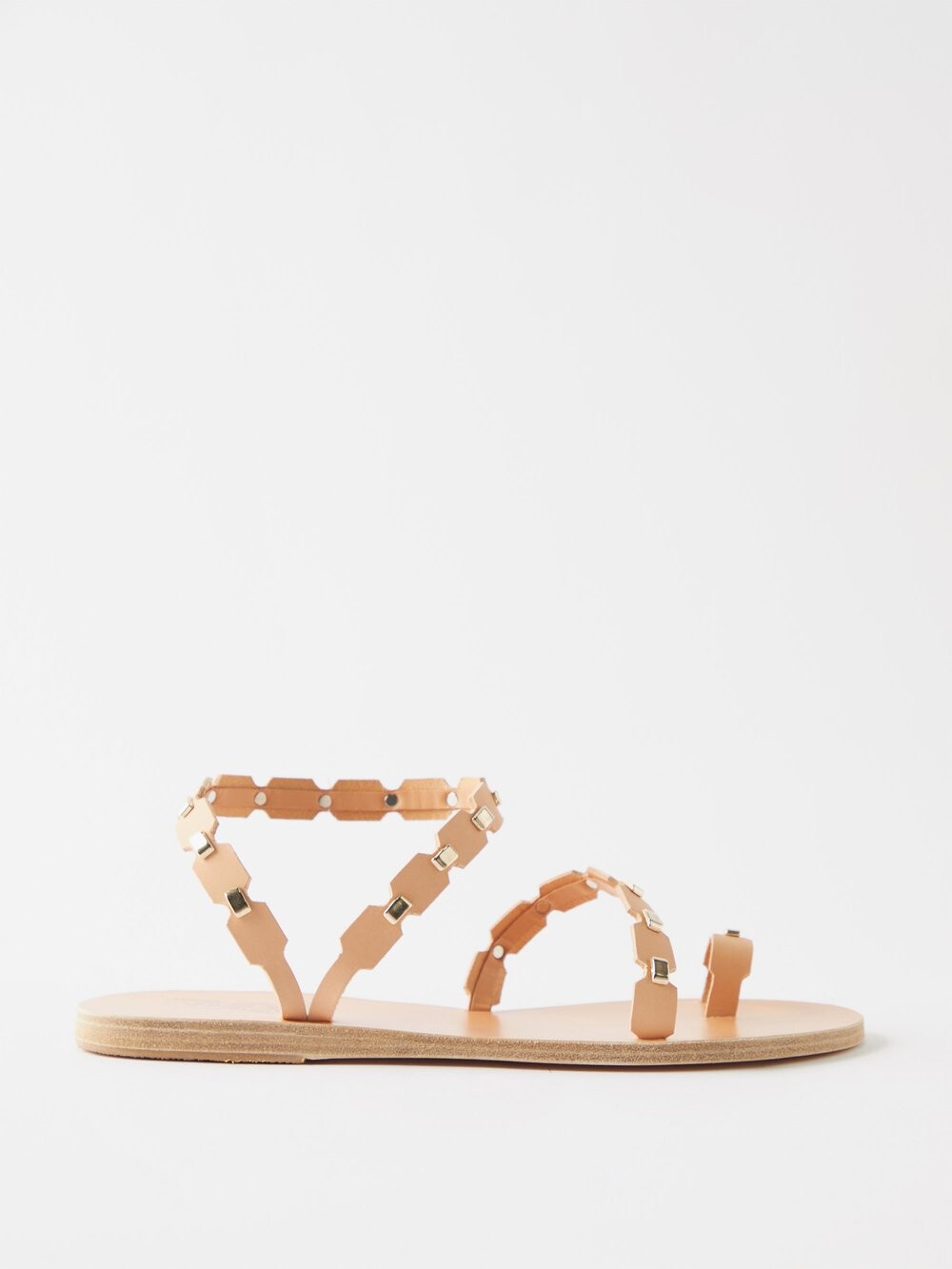 

Кожаные сандалии на плоской подошве с заклепками Ancient Greek Sandals, бежевый