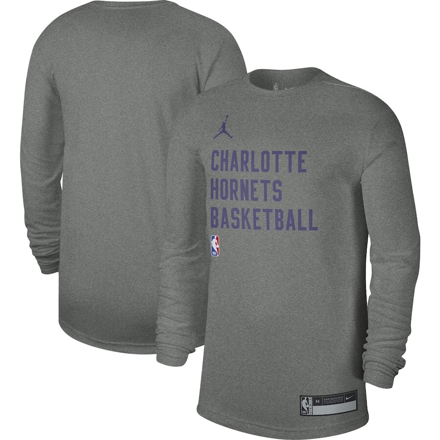

Футболка с длинным рукавом Jordan Brand Charlotte Hornets, серый