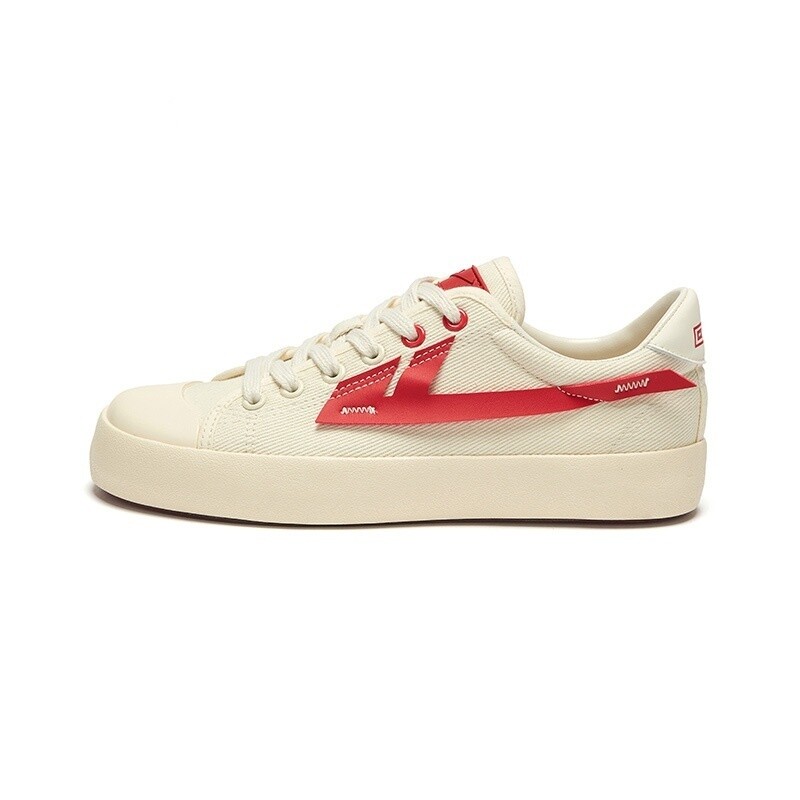 

Кроссовки WARRIOR Skateboarding Shoes Women's Low-top Beige/Red, бежевый/красный
