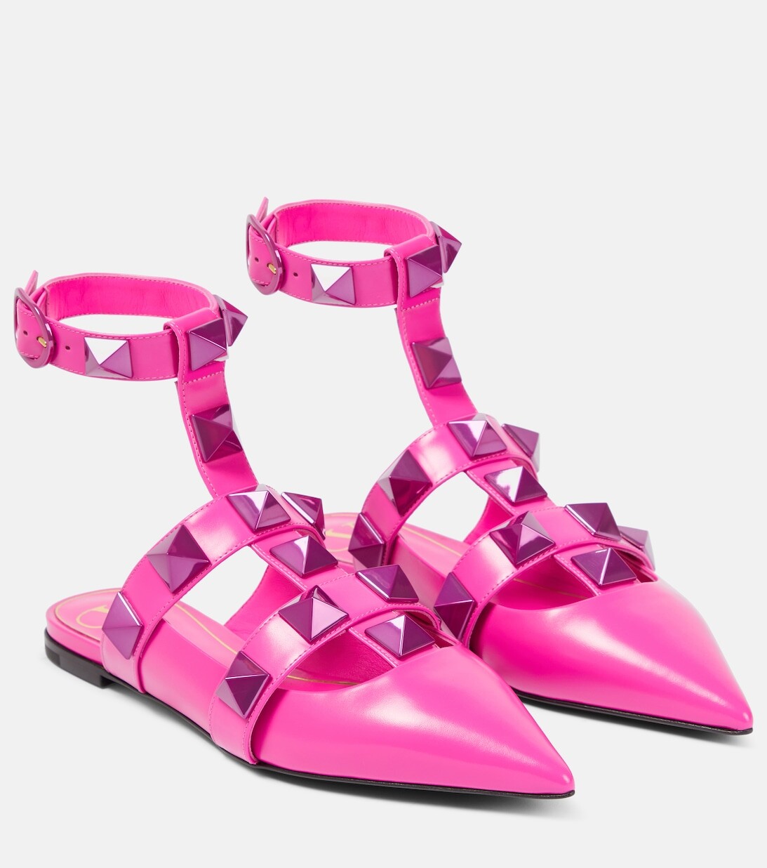 

Кожаные балетки Roman Stud Valentino Garavani, розовый