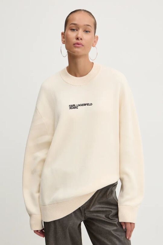 

Хлопковый свитер Karl Lagerfeld Jeans, бежевый