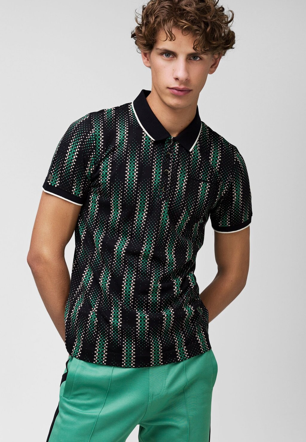 

Рубашка-поло COME AROUND WITH GEOMETRIC PATTERN 4funkyflavours, цвет anthracite