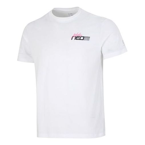 Футболка Men's adidas neo Minimalistic Alphabet Logo Printing Athleisure Casual Sports Round Neck Short Sleeve White T-Shirt, белый