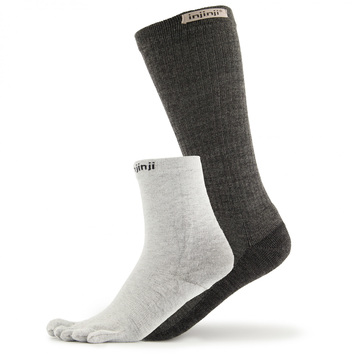 

Походные носки Injinji Liner+Hiker, цвет Charcoal/Heather Gray