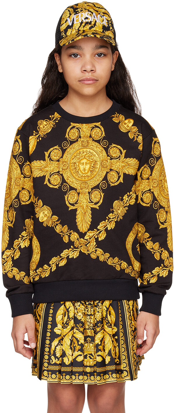 

Детский черный свитшот Maschera Baroque Versace