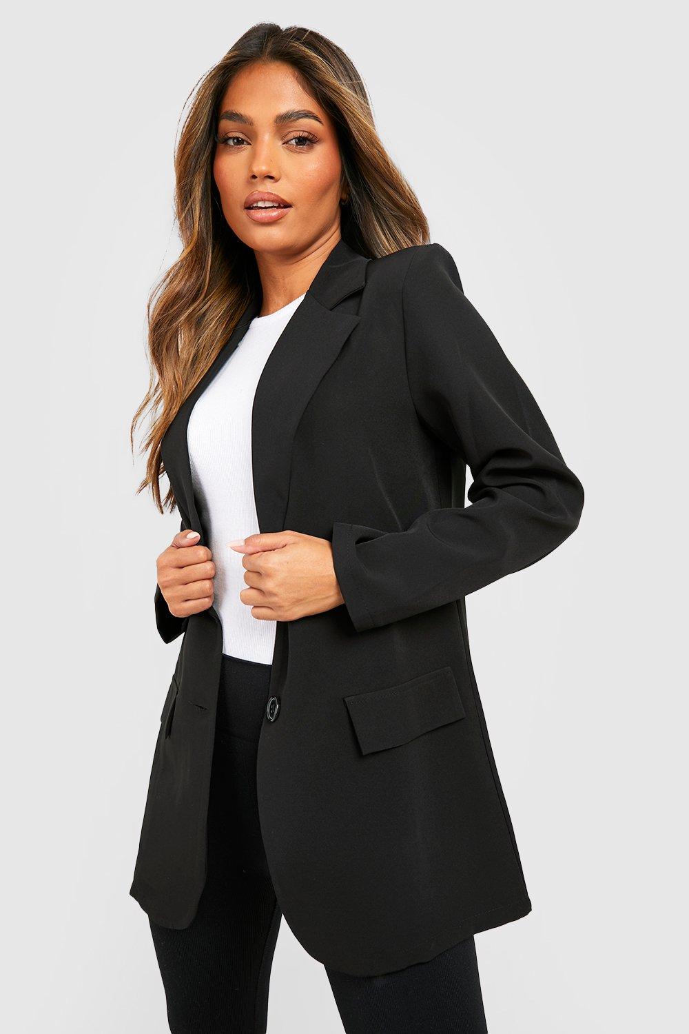Базовый тканый однобортный приглаженный пиджак Boohoo, черный приглаженный пиджак в стиле смокинго zara черный
