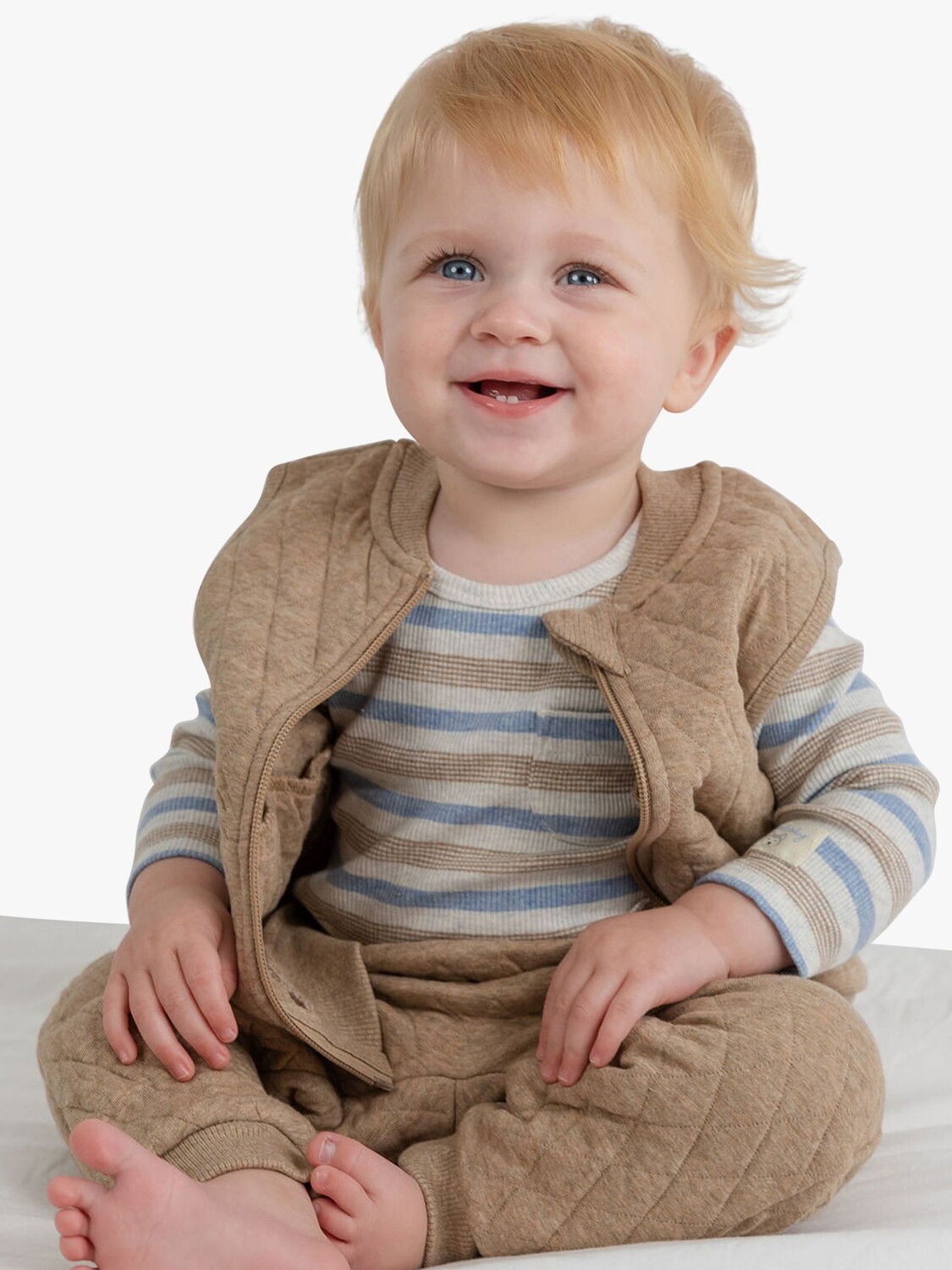 

Стеганые спортивные штаны Purebaby, коричный меланж