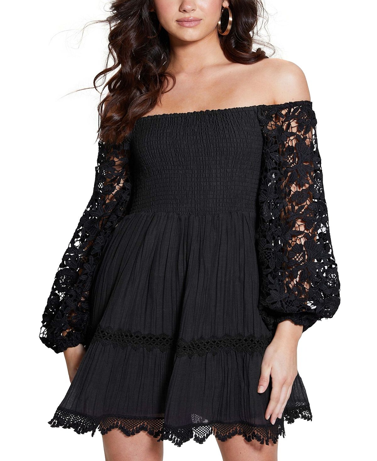 

Женское многоярусное платье с открытыми плечами Katerina GUESS