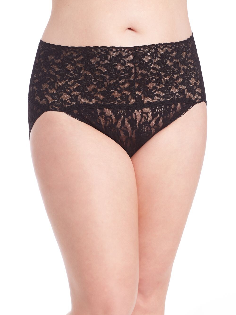 

Кружевные трусики Plus в стиле ретро с V-образным вырезом Hanky Panky, черный