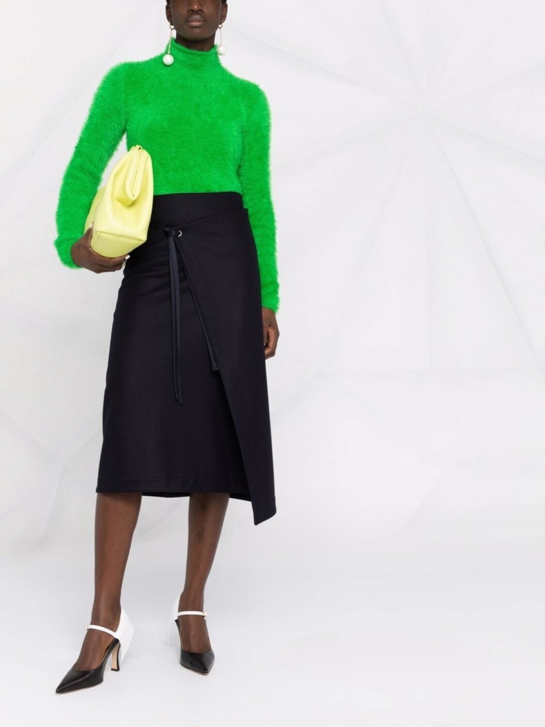 

Jil Sander шерстяная юбка с завязками, черный