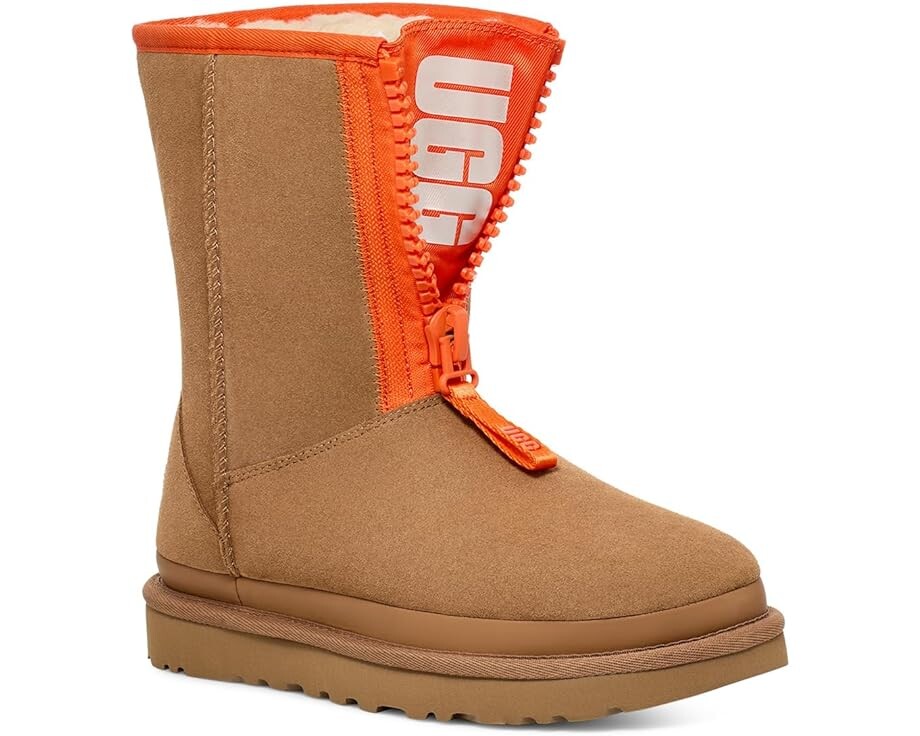 

Ботинки UGG Classic Short Zipper Tape Logo, цвет Chestnut