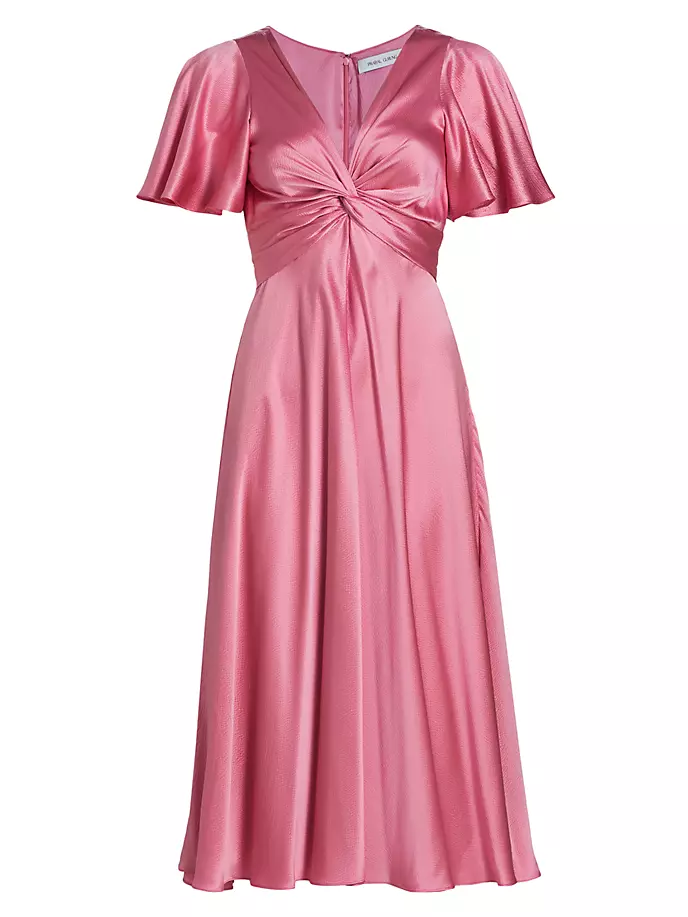 

Платье-миди из перекрученного шелка Prabal Gurung, цвет rose