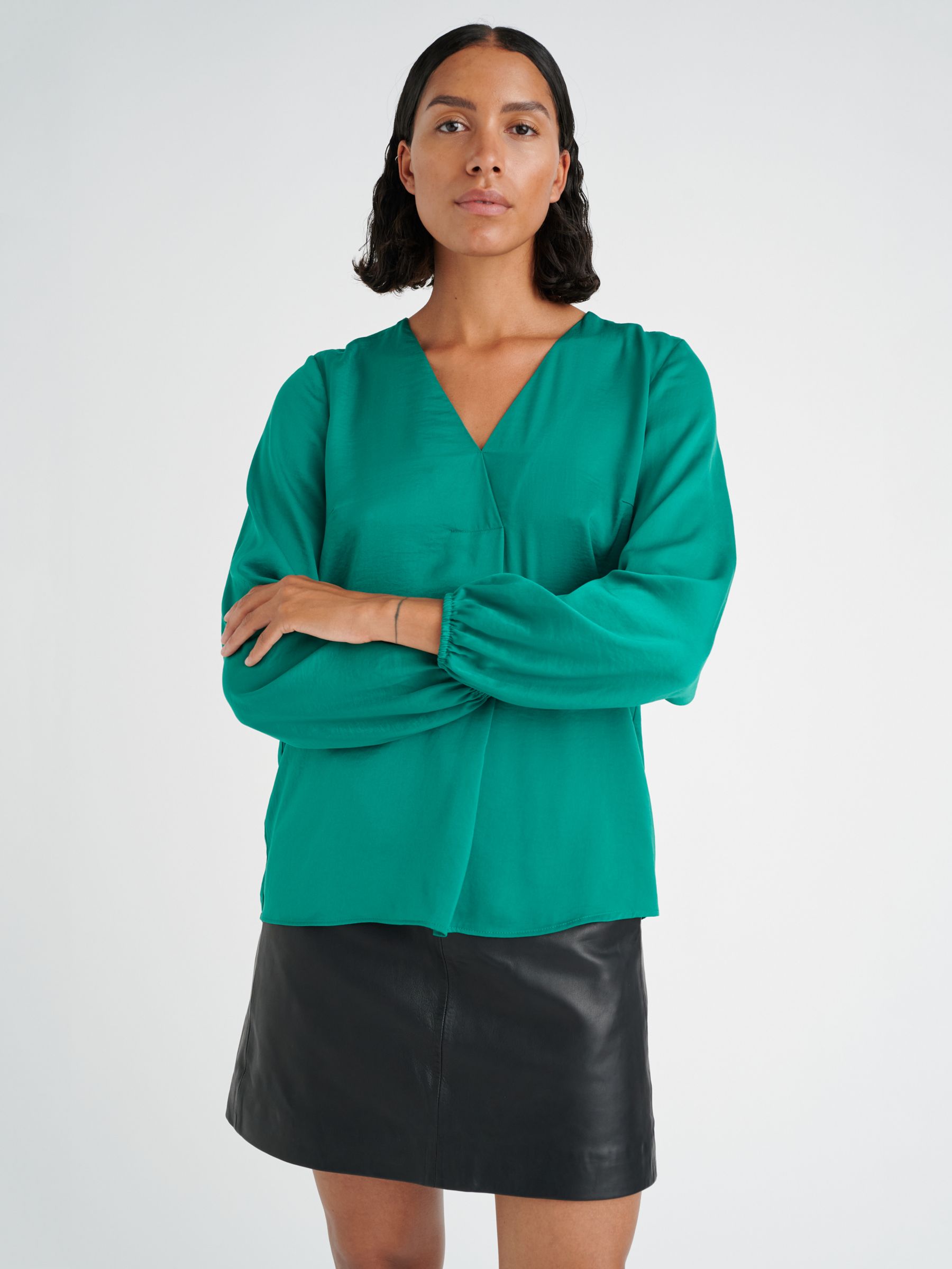 Блуза Rindal со складками и V-образным вырезом InWear, изумрудно-зеленый